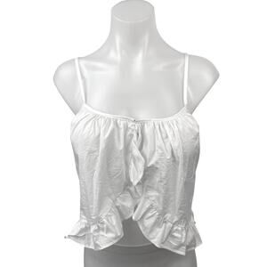 WeWoreWhat Danielle Bernstein White Cami Ruffle Camisole Tank Top Size S